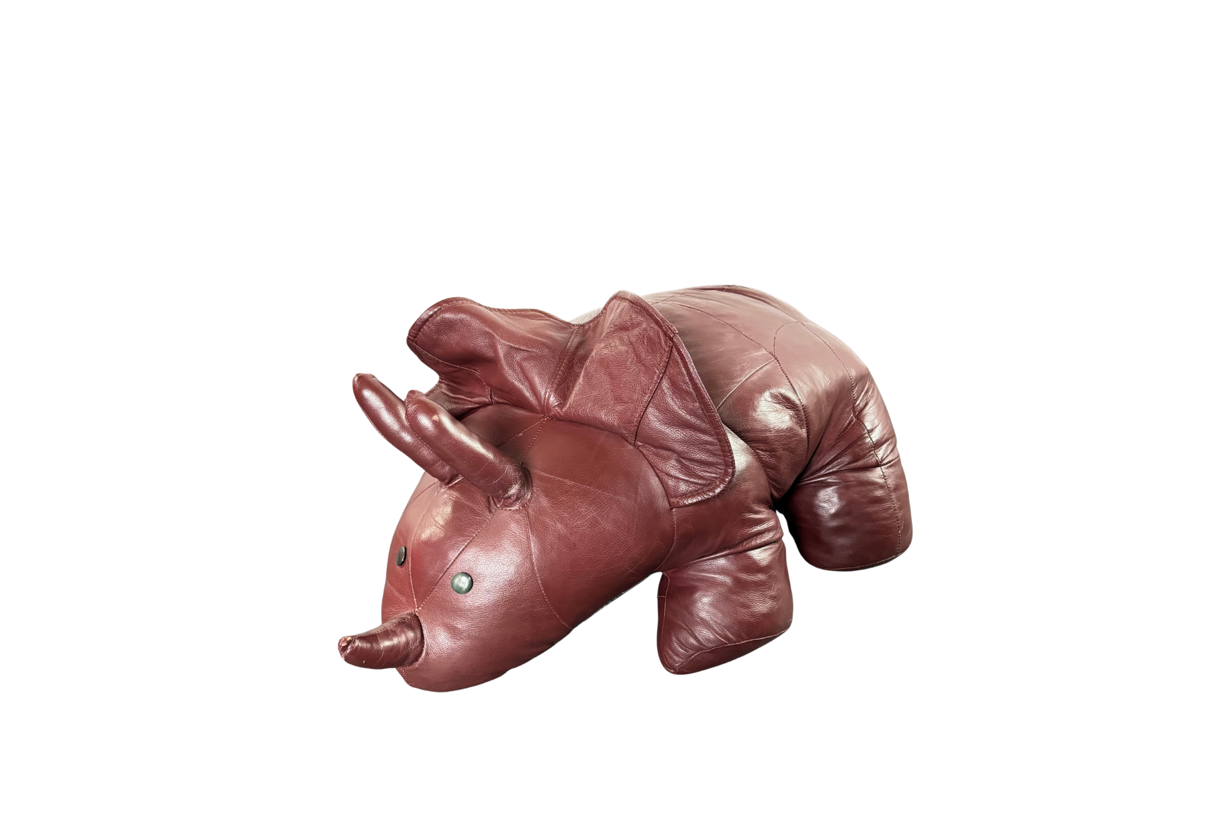 Pouf - Ottoman dinosaure en cuir, 1970