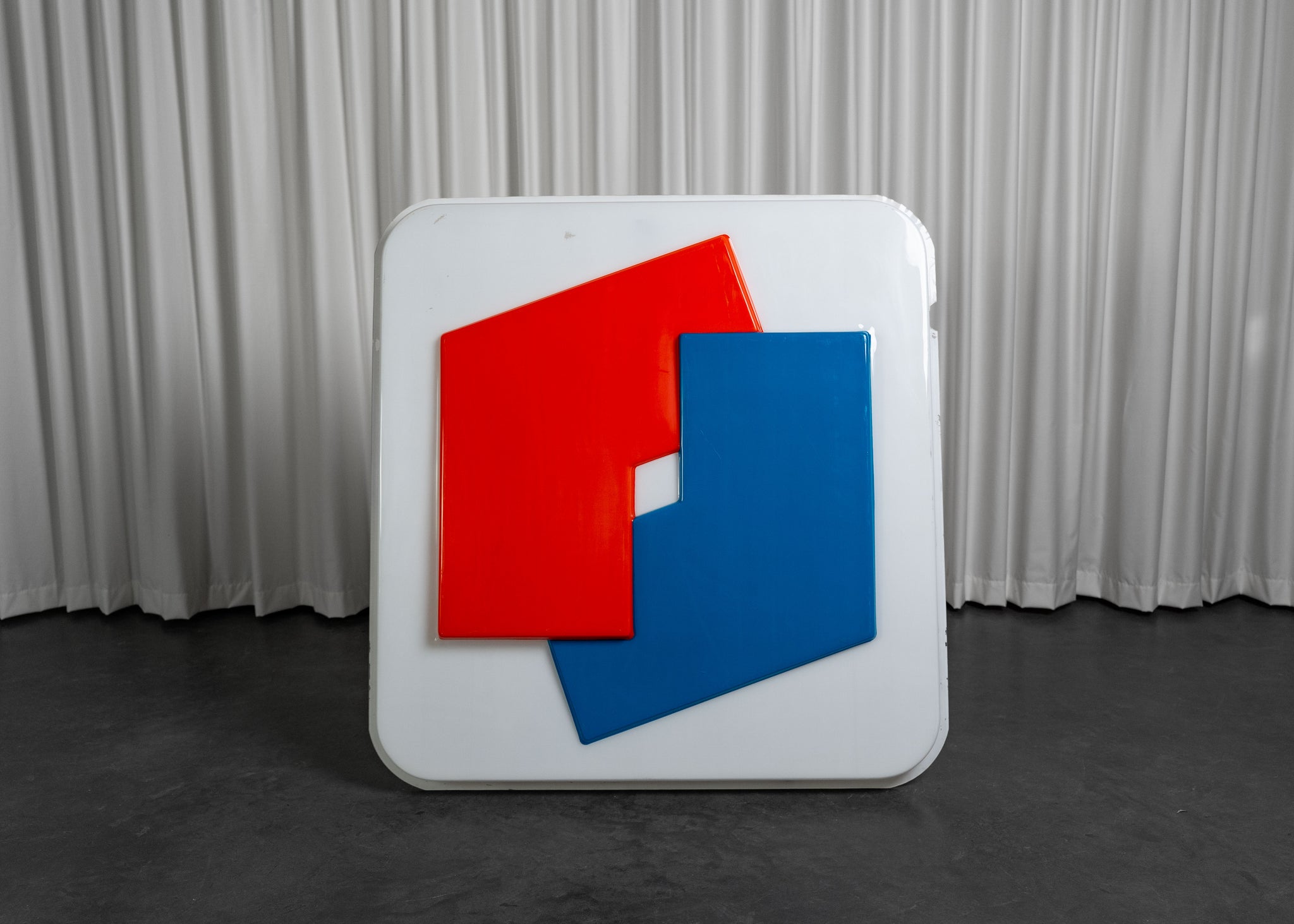 Plaque de boite lumineuse publicitaire Elf, 1967