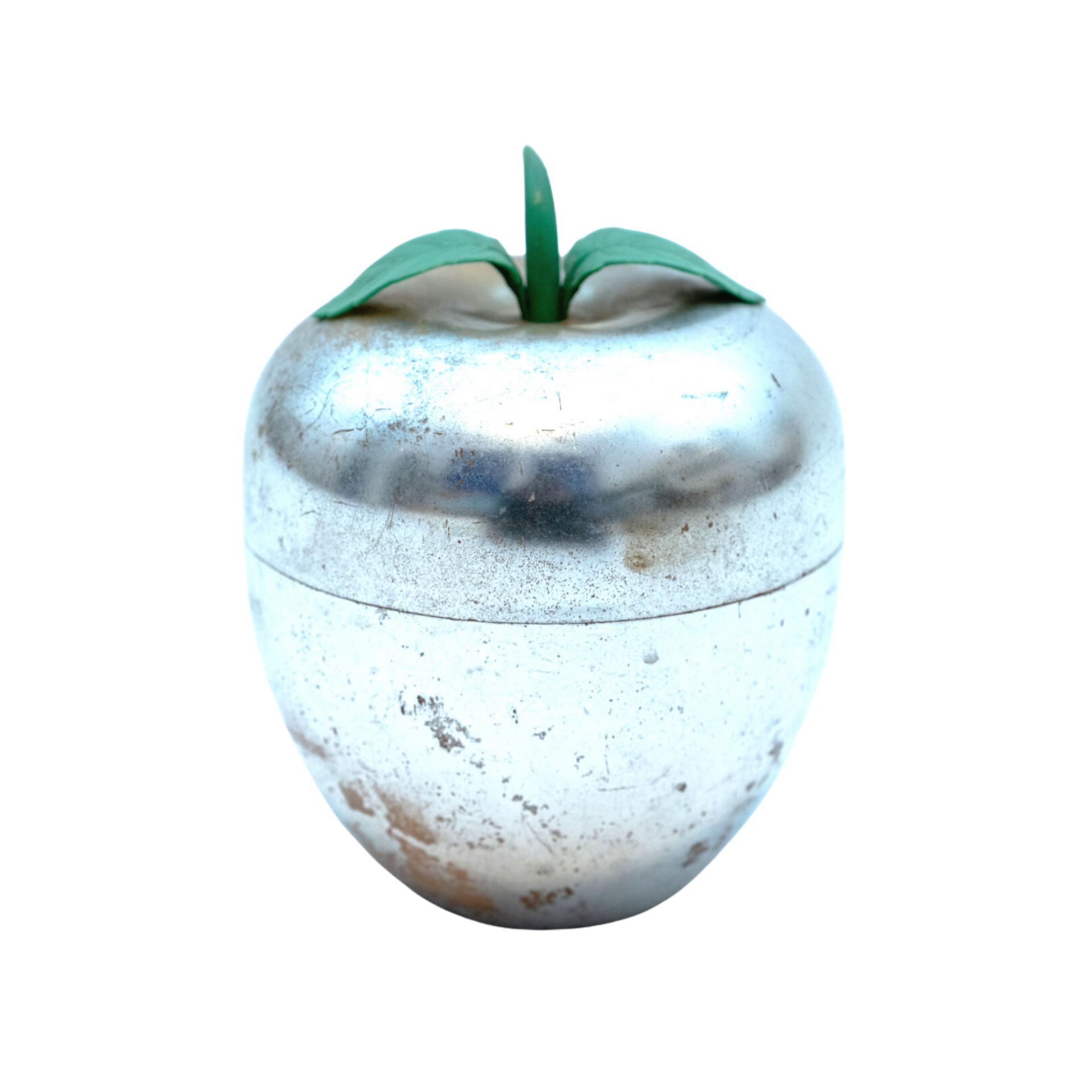 Pomme à glaçon vintage en plastique argenté