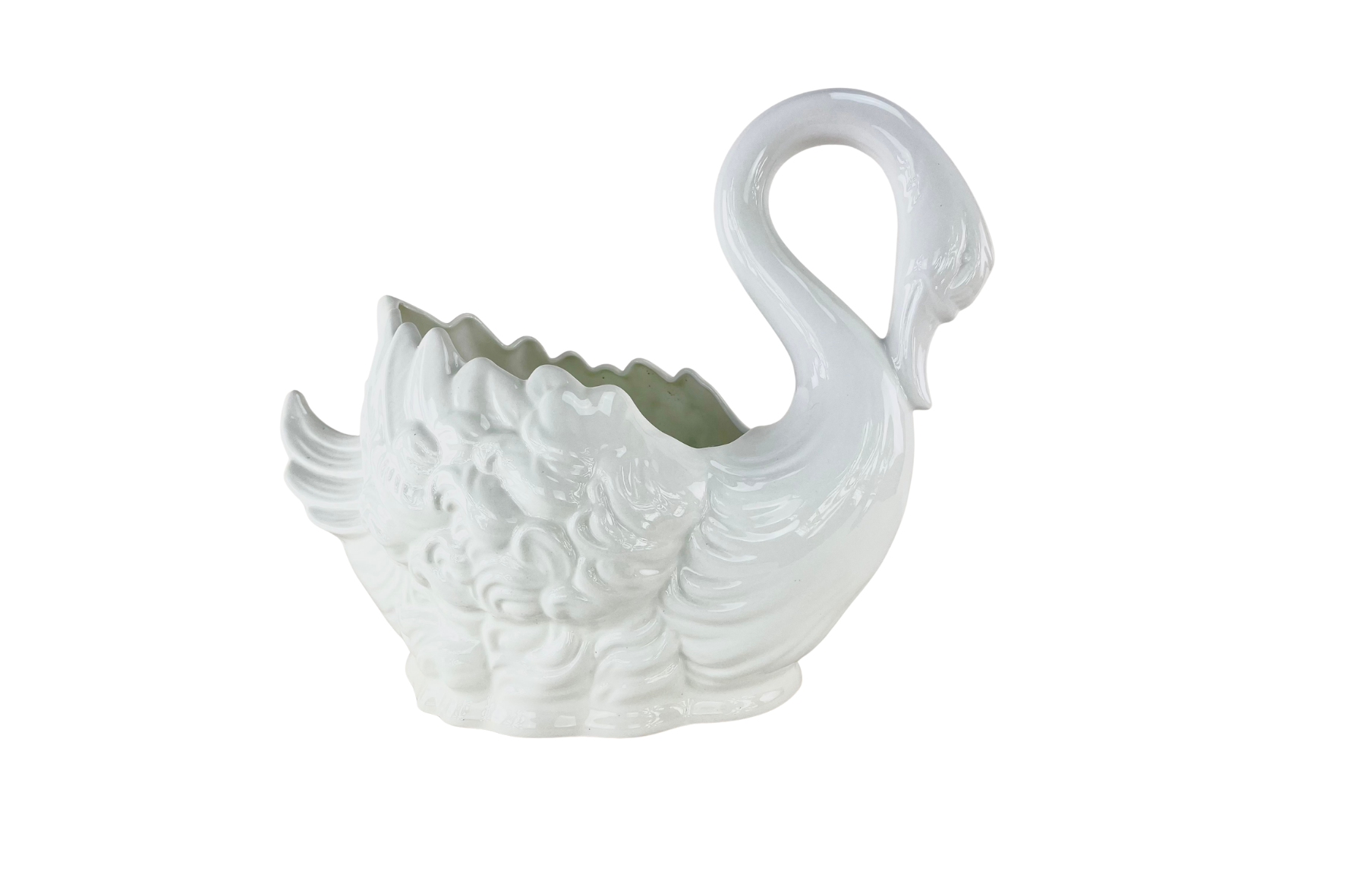 Cache-pot en céramique en forme de cygne, circa 1970