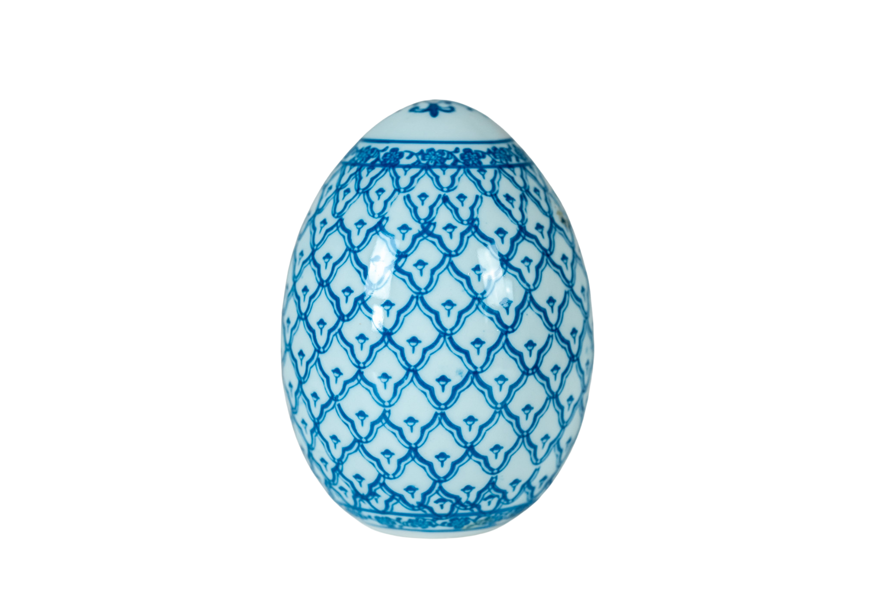 Oeuf en céramique à décor floral