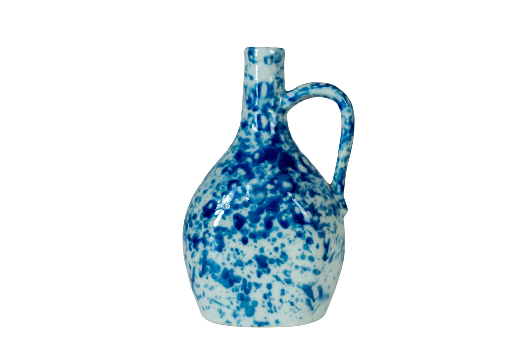 Soliflore en céramique tacheté bleu