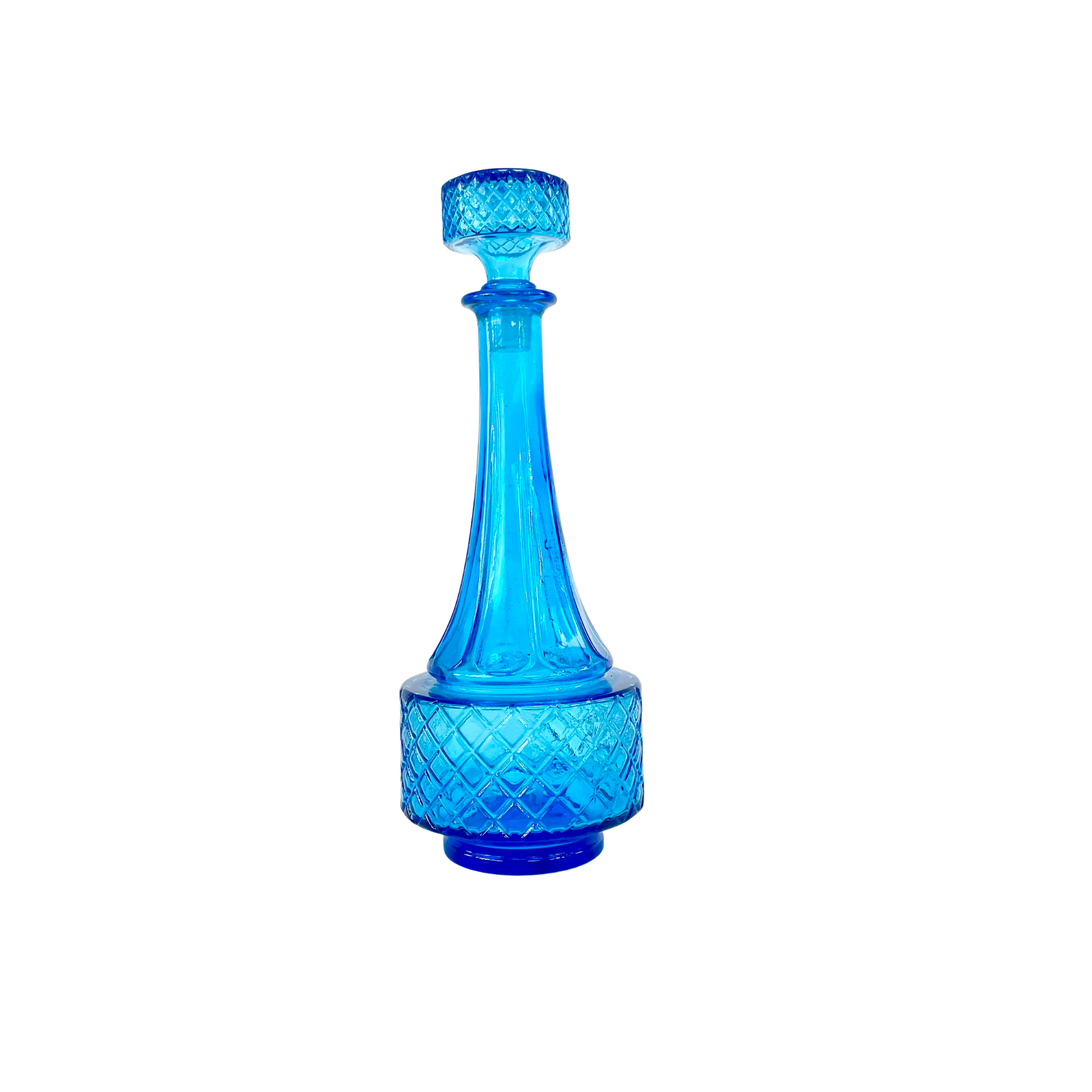 Carafe(s) bleue(s), verre d'Empoli, Italie, circa 1970