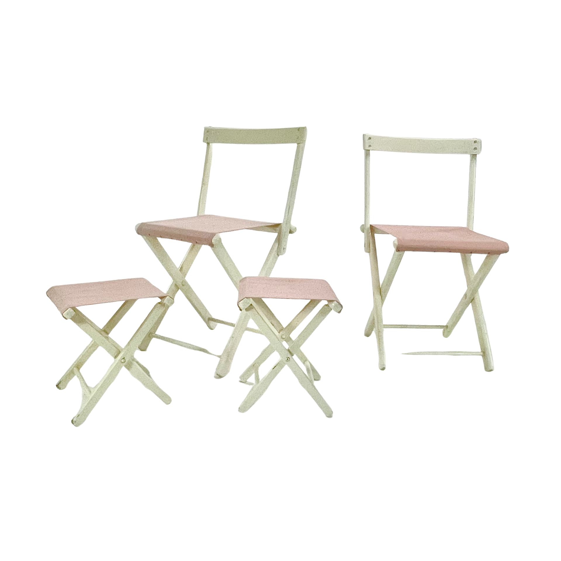 Lot de chaises et tabourets de camping