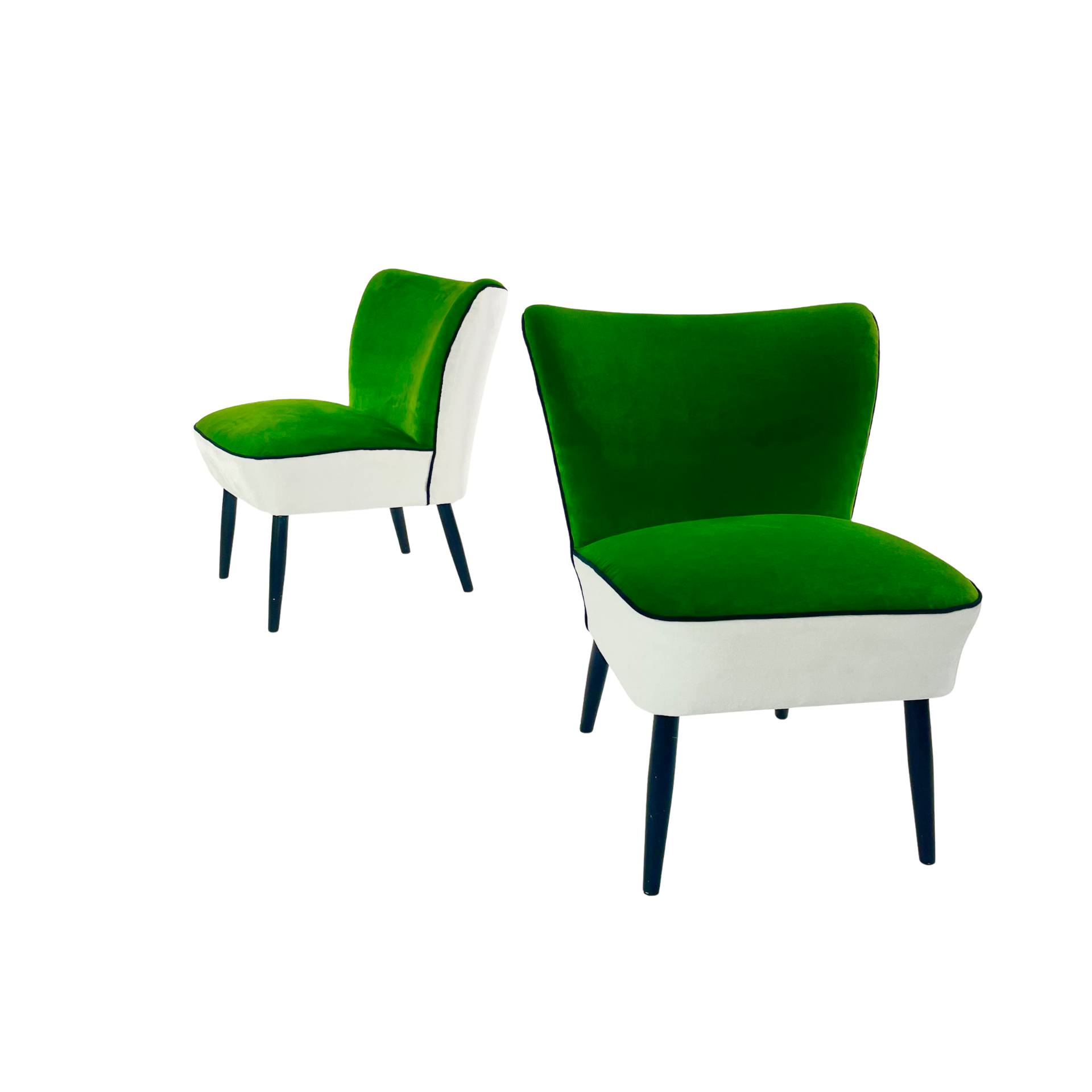 Paire de fauteuils cocktail bicolore