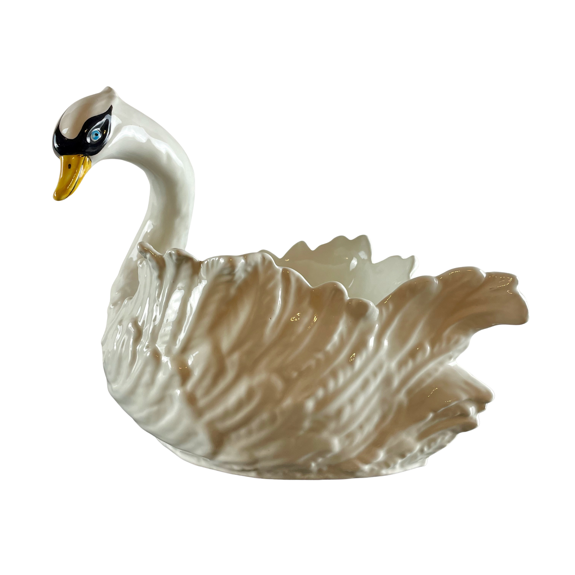 Cache pot Cygne en céramique de Bassano, Italie, Circa 1970