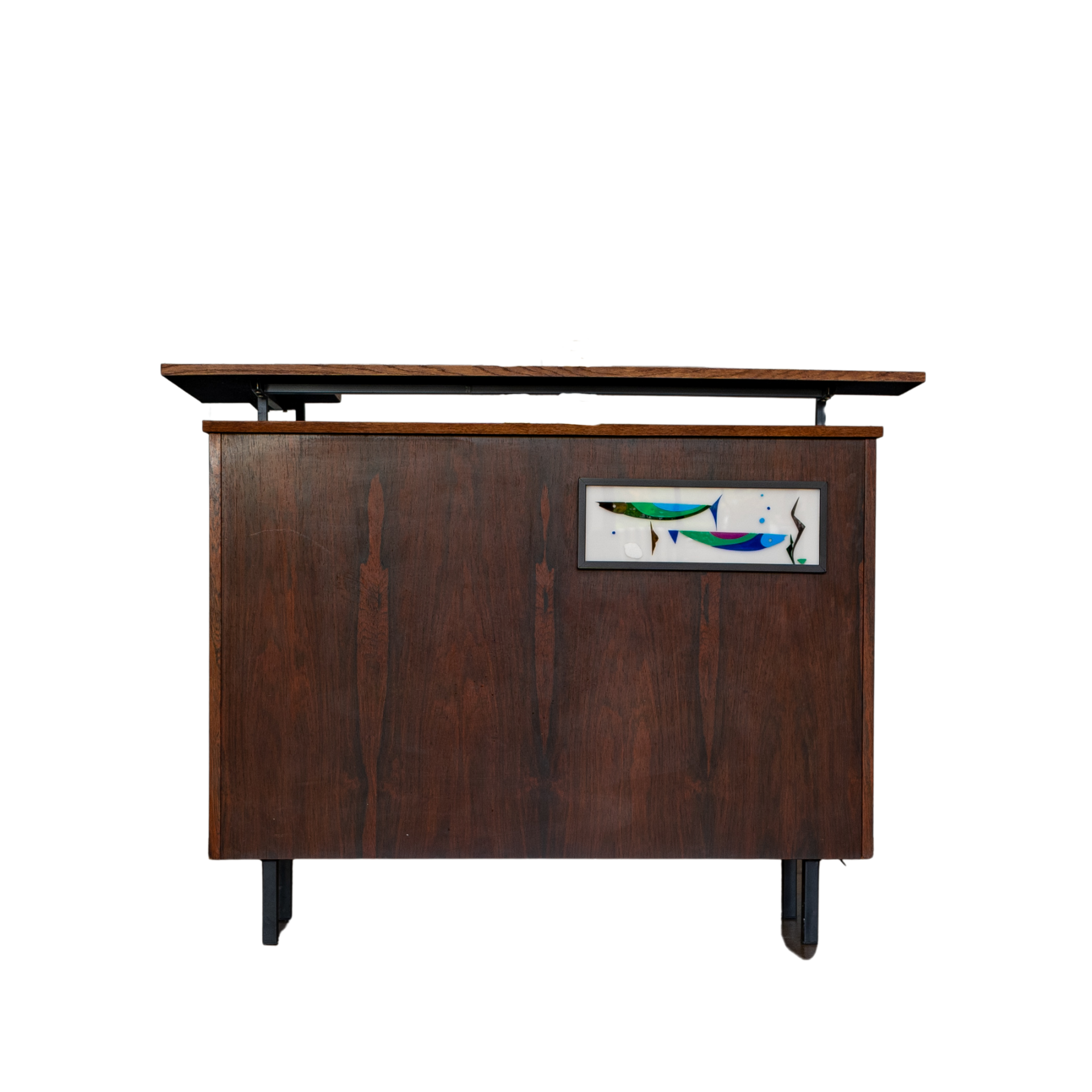 Bar en palissandre rétro-éclairé, Italie, 1970