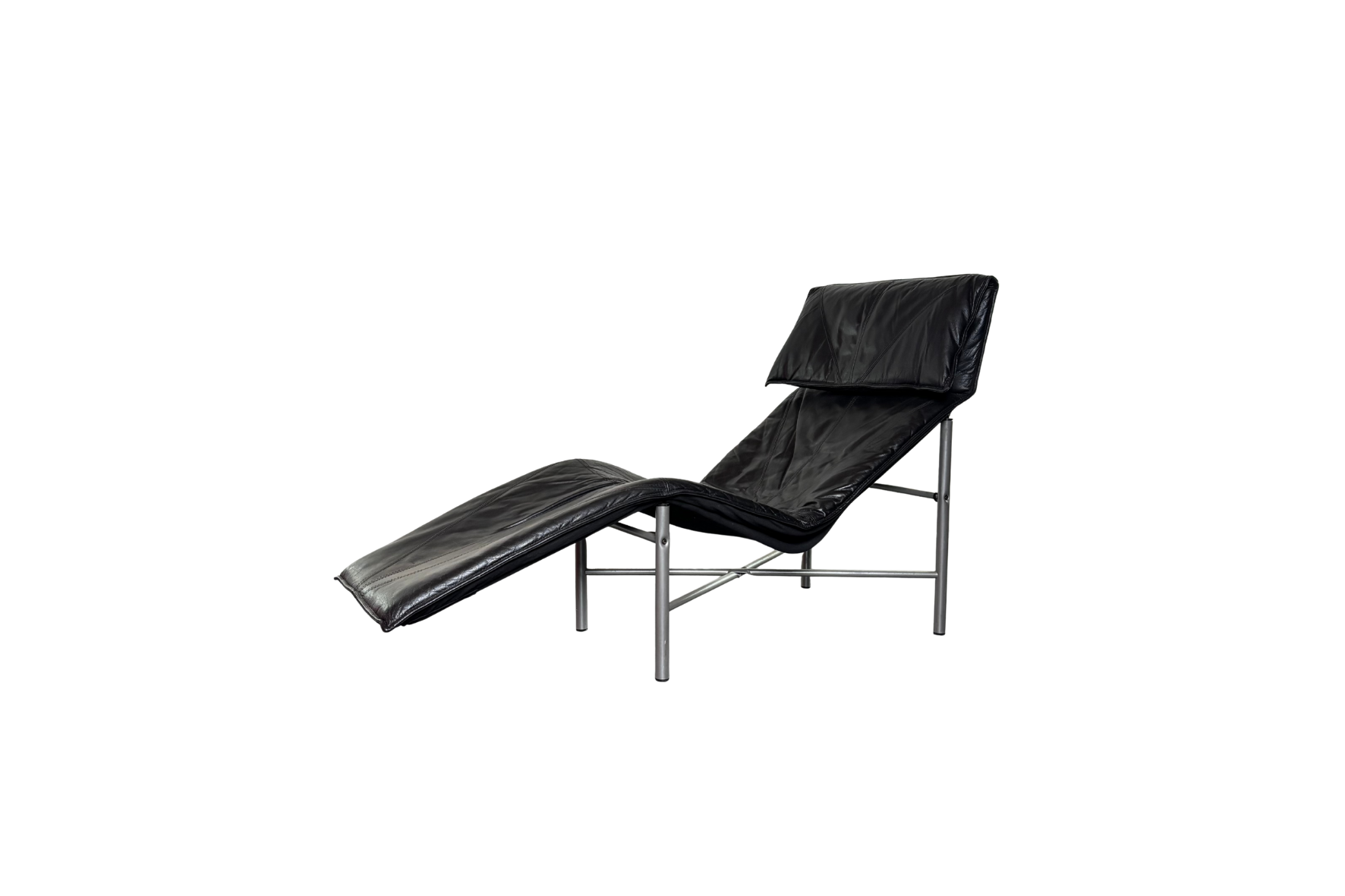 Chaise Longue Skye en Cuir Noir par Tord Björklund pour Ikea, Suède, 1980s
