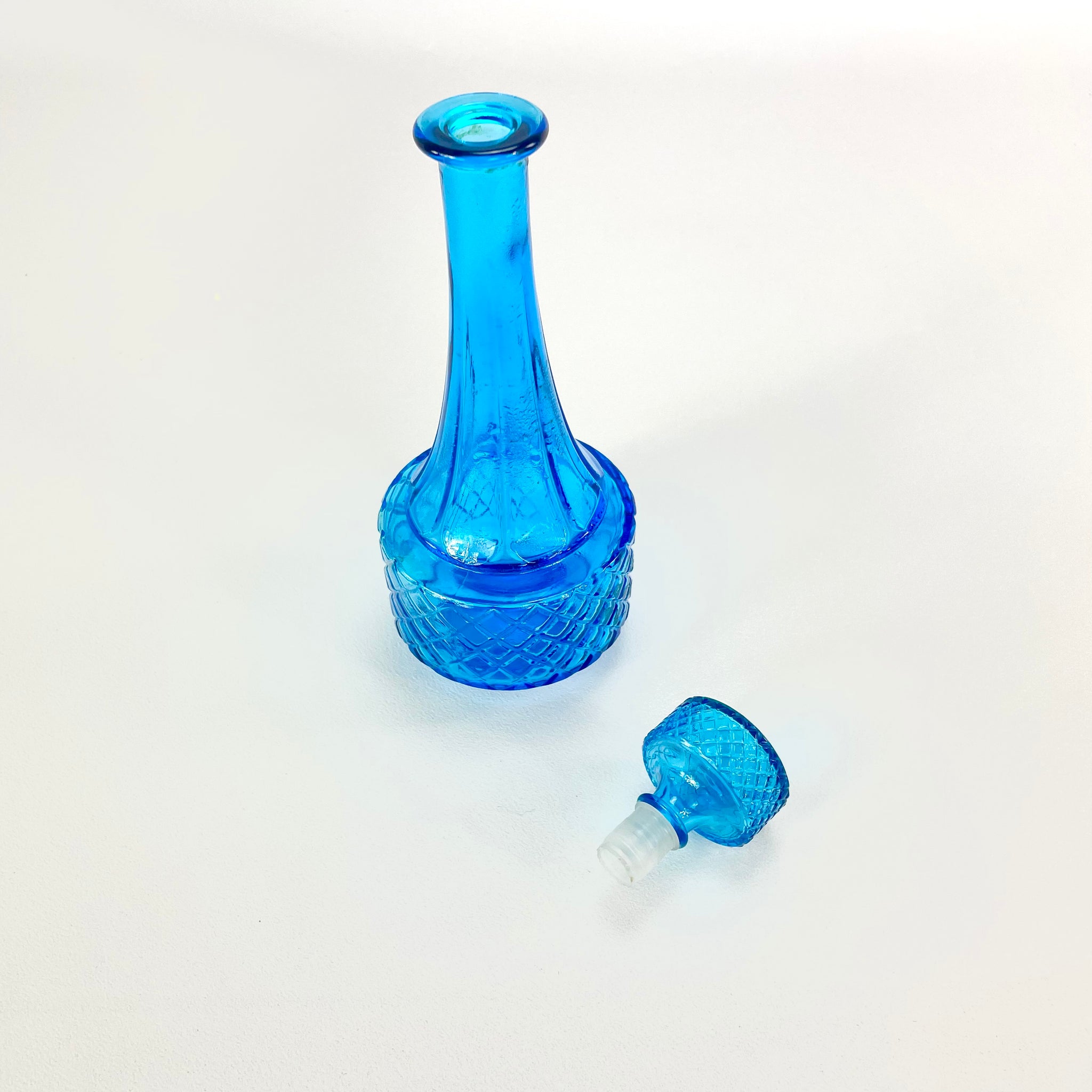 Carafe(s) bleue(s), verre d'Empoli, Italie, circa 1970