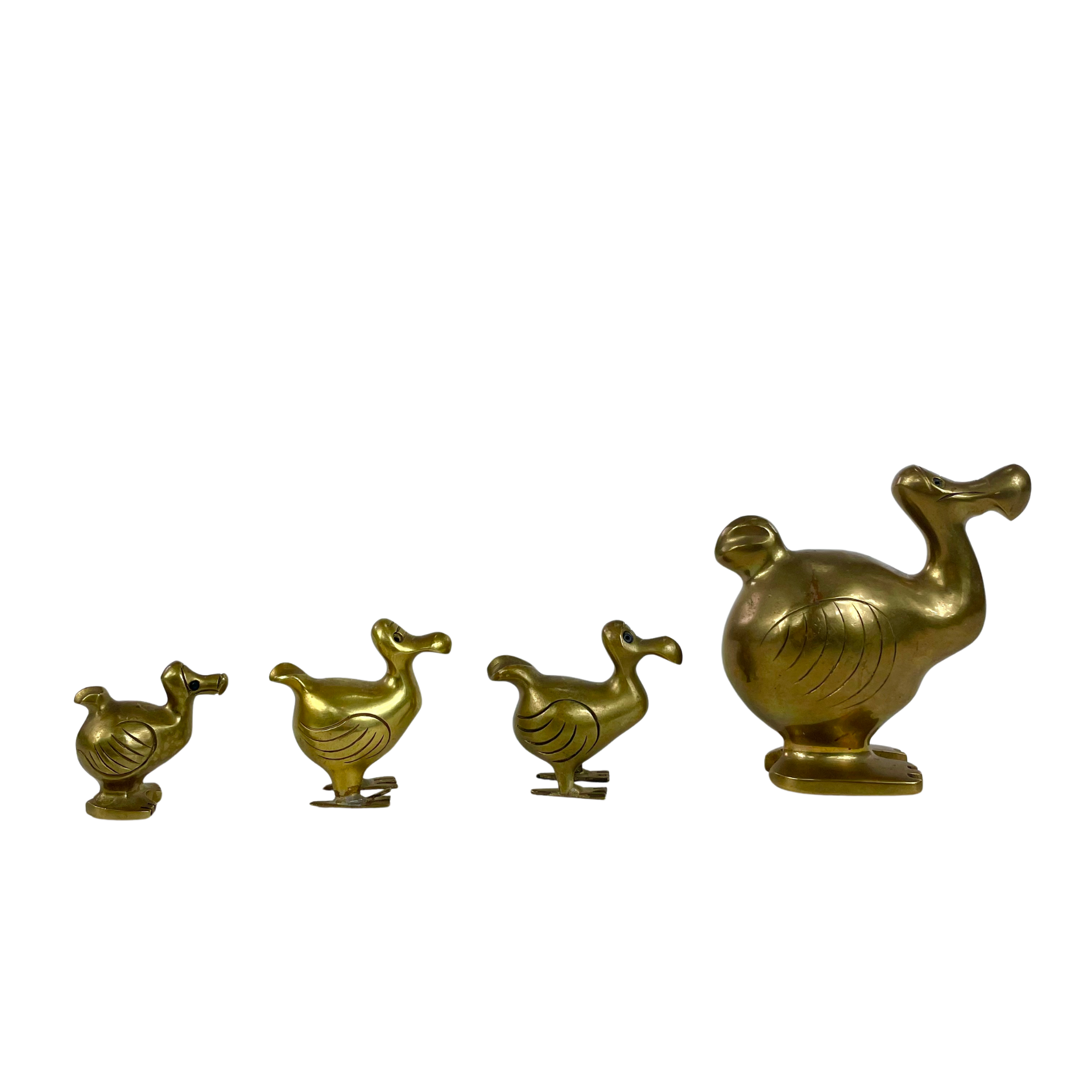 Famille de dodos en laiton