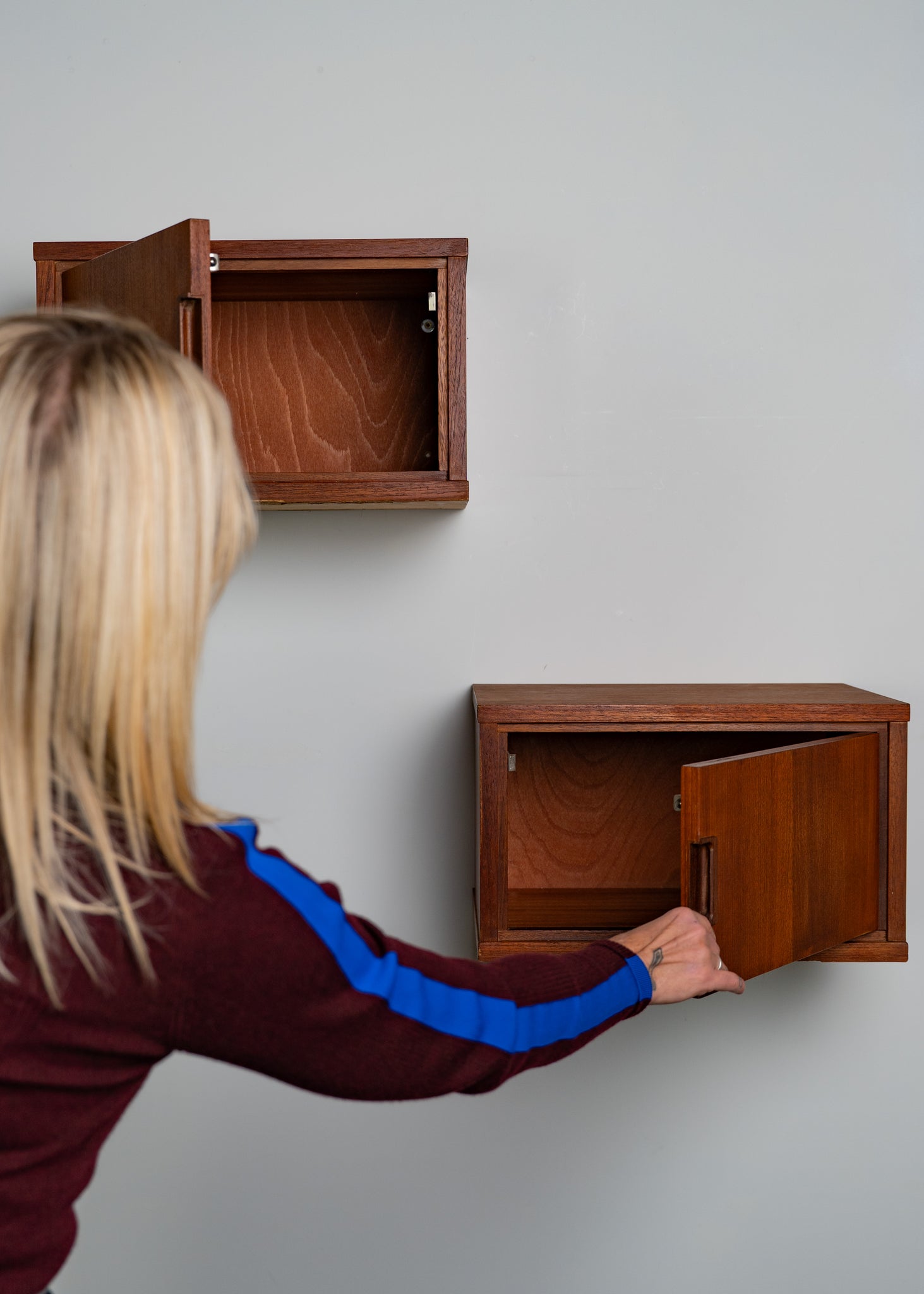 Set de 2 tables de nuit flottantes vintage