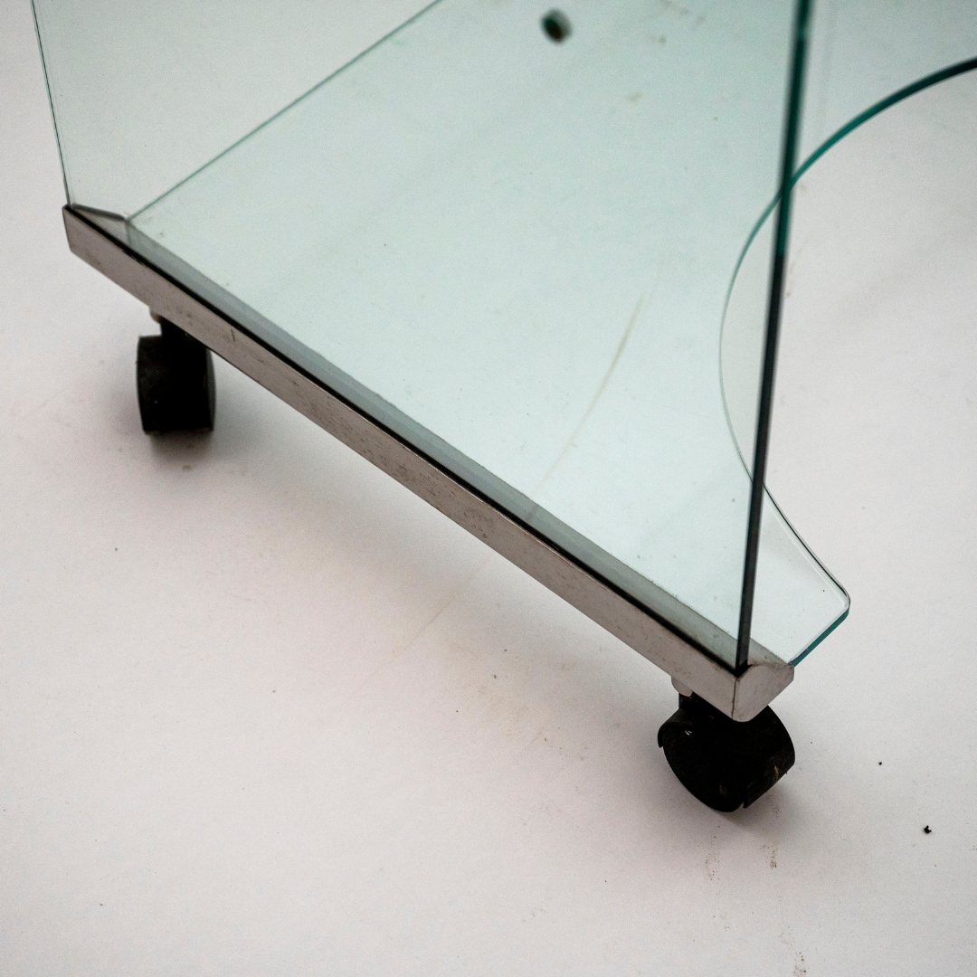 Bureau d'appoint en verre, Galotti & Radice, Italie, 1980