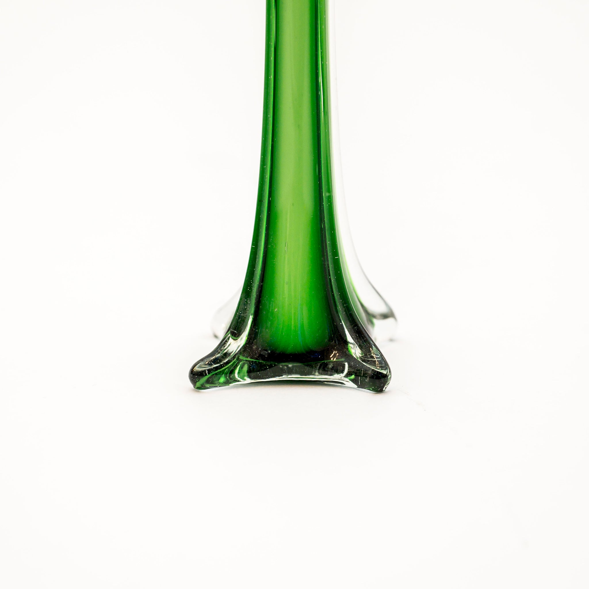 Soliflore en verre vert