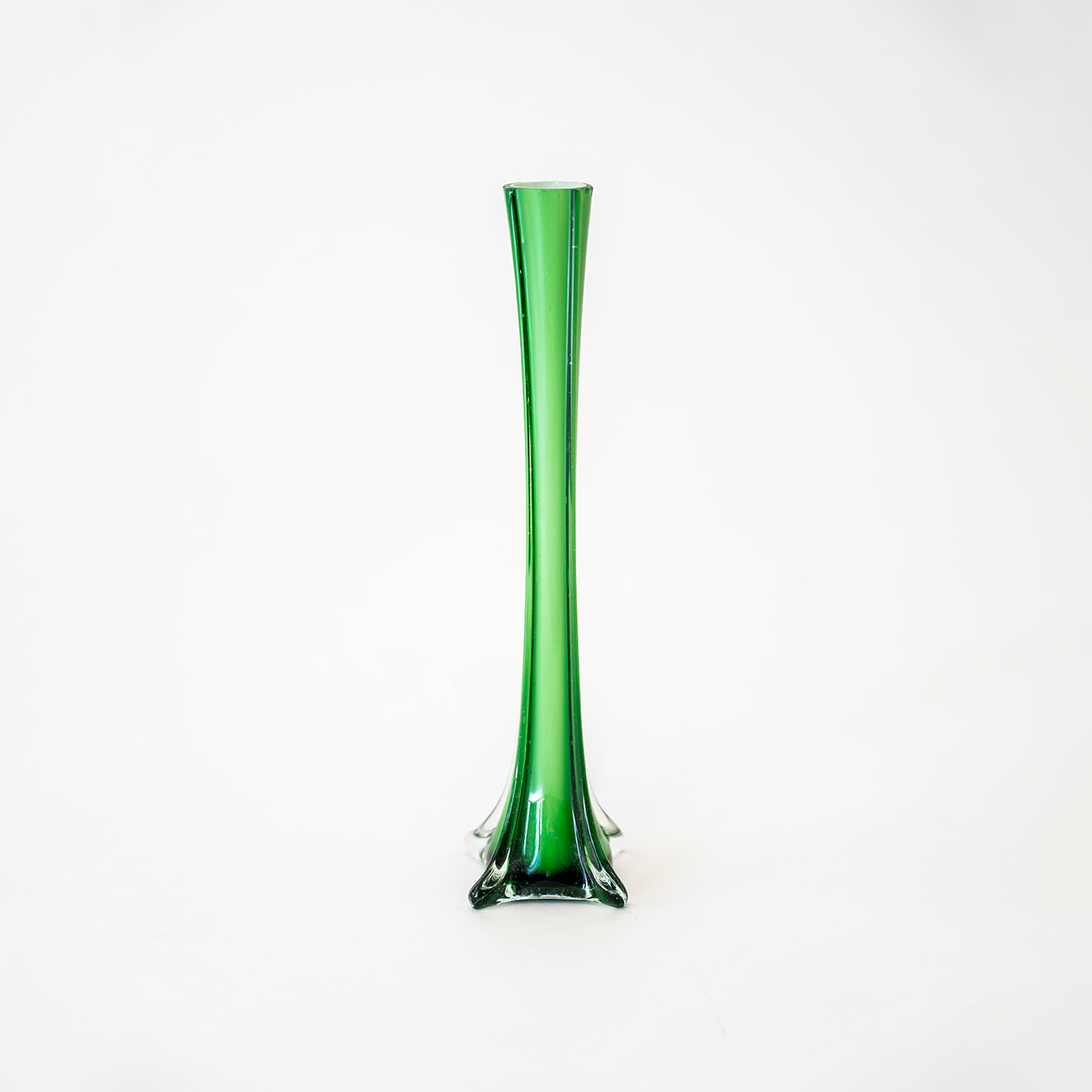 Soliflore en verre vert