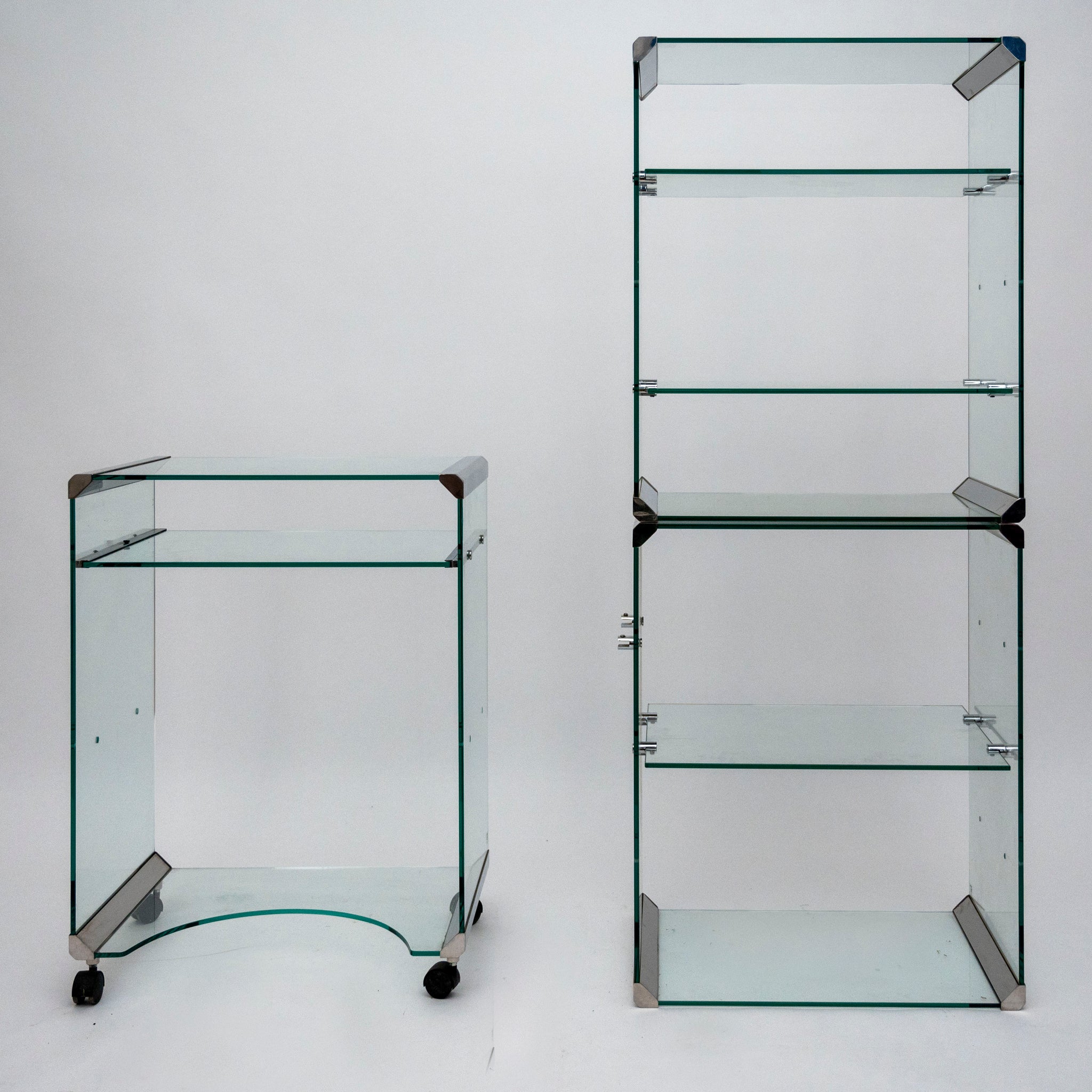 Bureau d'appoint en verre, Galotti & Radice, Italie, 1980